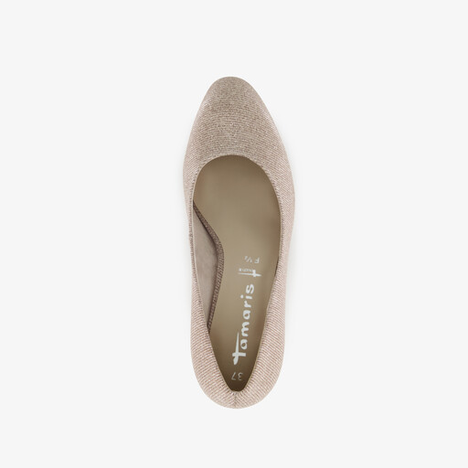 Dames pumps met glitters champagne
