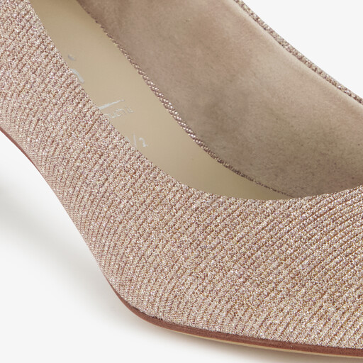 Dames pumps met glitters champagne