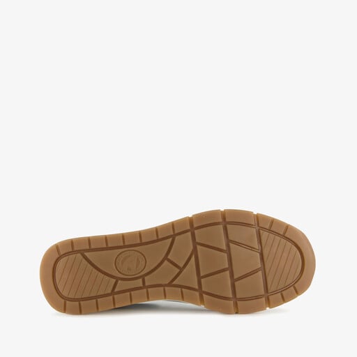 Suede dames sneakers beige wit