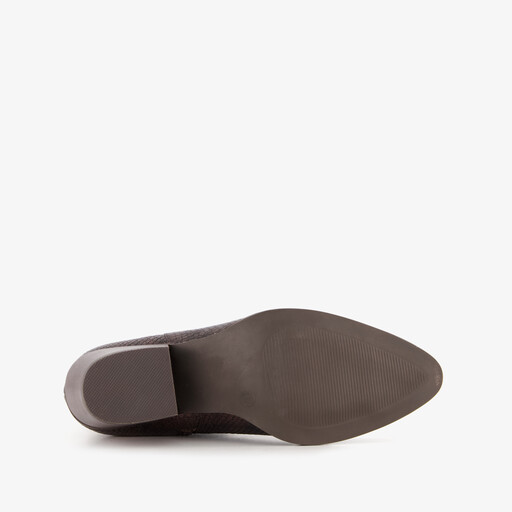 Dames cowboylaarsjes met slangenprint bruin