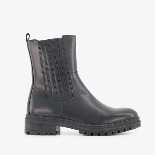 Haper leren dames Chelsea boots zwart