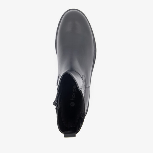 Haper leren dames Chelsea boots zwart