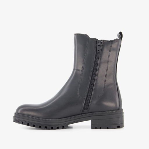 Haper leren dames Chelsea boots zwart