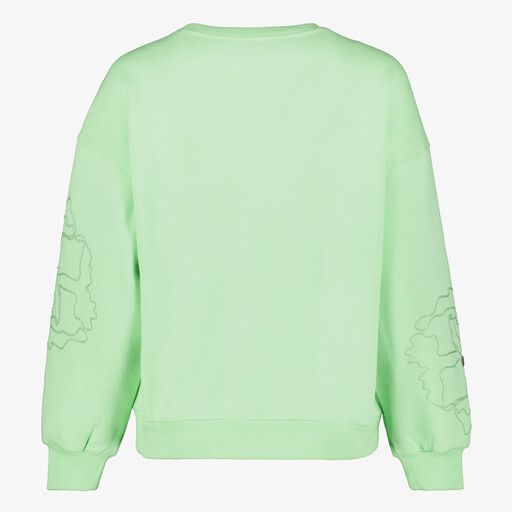 Dames sweater met grafische bloemenprint groen