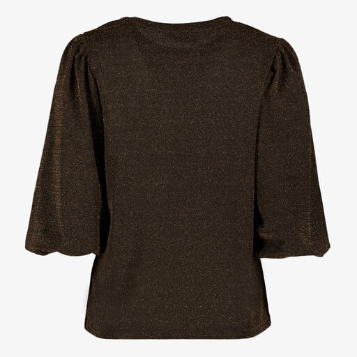 Dames party t-shirt goud zwart