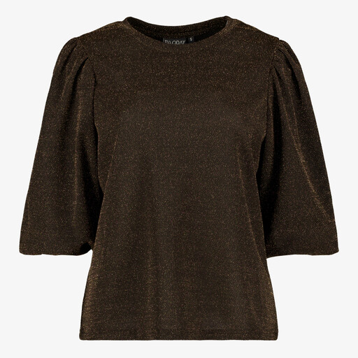 Dames party t-shirt goud zwart