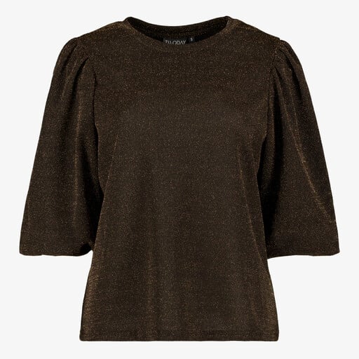 Dames party t-shirt goud zwart