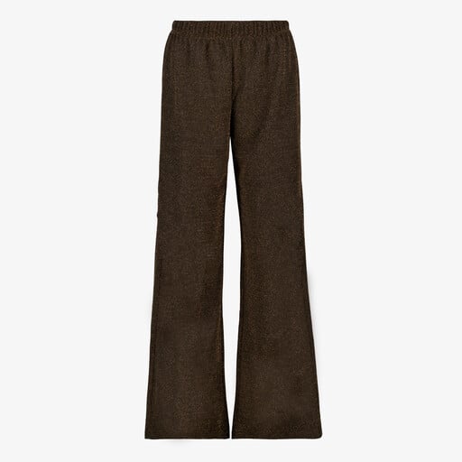 Dames wide leg broek zwart goud