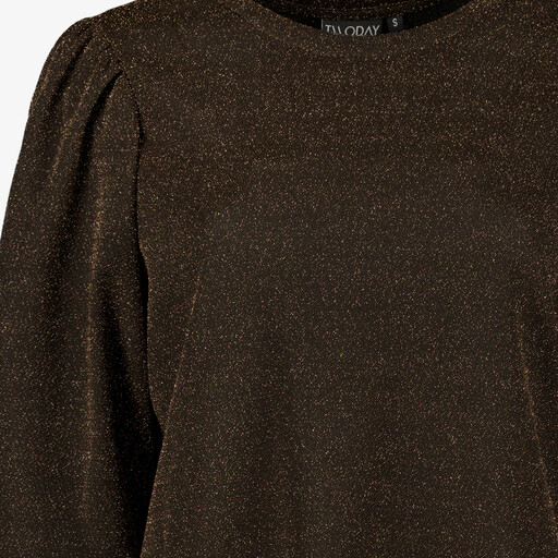 Dames party t-shirt goud zwart