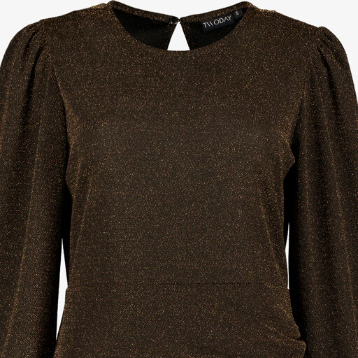 Dames party jurk zwart met gouden shimmer