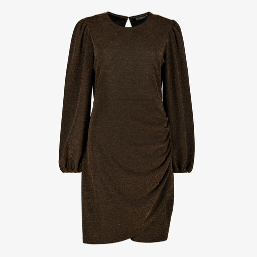 Dames party jurk zwart met gouden shimmer