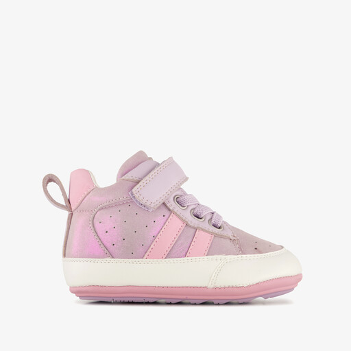 Leren babyschoenen paars roze