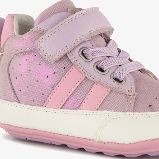 Leren babyschoenen paars roze