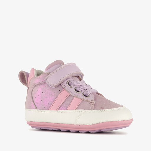 Leren babyschoenen paars roze