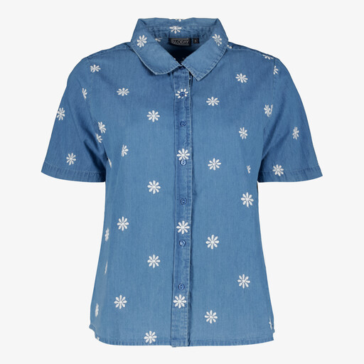 Dames spijker blouse met madeliefjes