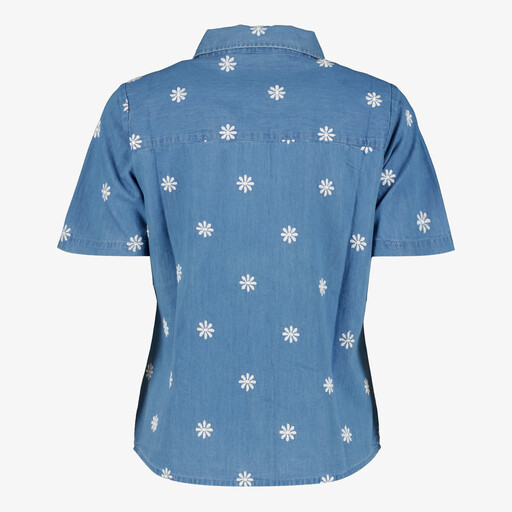 Dames spijker blouse met madeliefjes