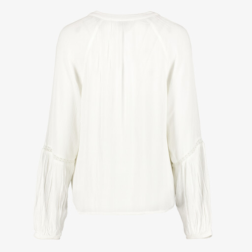 Dames blouse met strikkoordjes wit