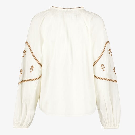 Boho dames blouse met kwastjes wit