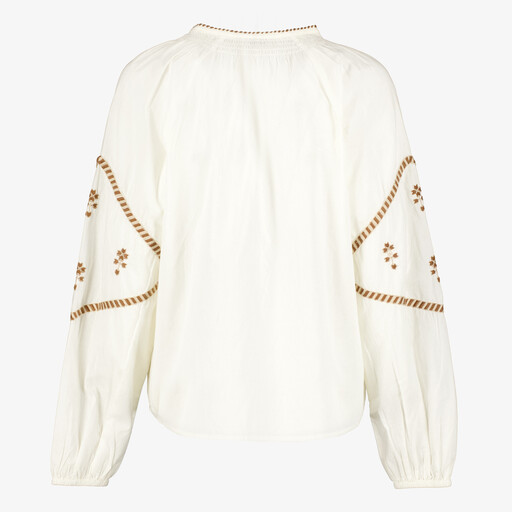 Boho dames blouse met kwastjes wit