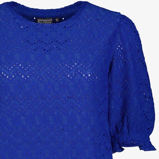 Kanten dames top blauw