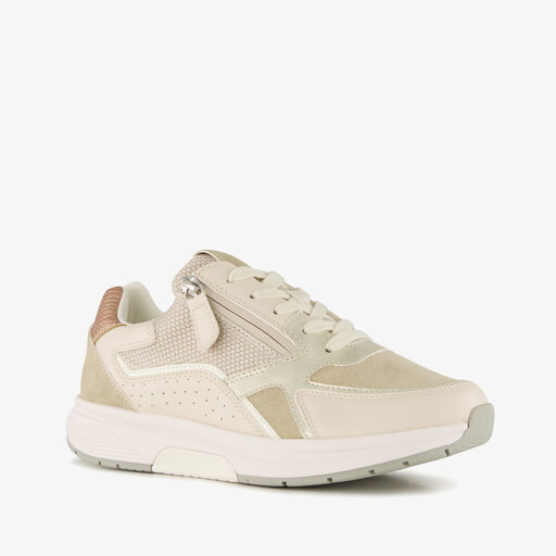 Dames sneakers beige goud