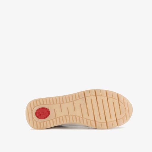 Comfort leren dames sneakers wit goud