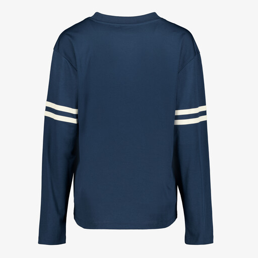 Dames baseballshirt met lange mouwen blauw