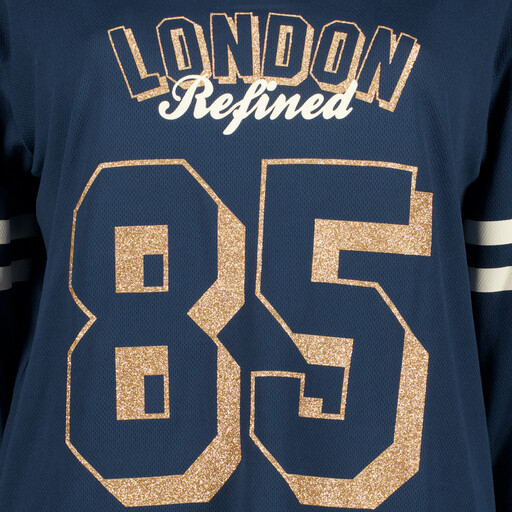 Dames baseballshirt met lange mouwen blauw