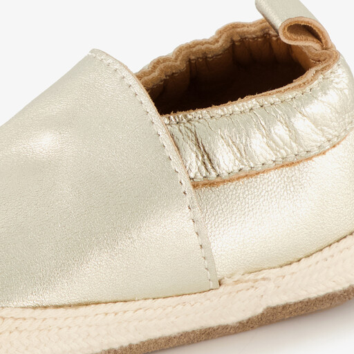 Leren babyschoenen goud