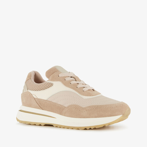 Suède dames sneakers beige