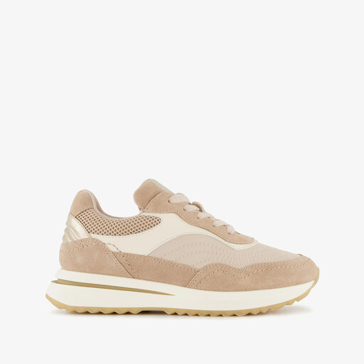Suède dames sneakers beige