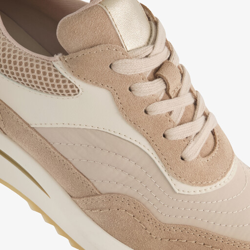 Suède dames sneakers beige