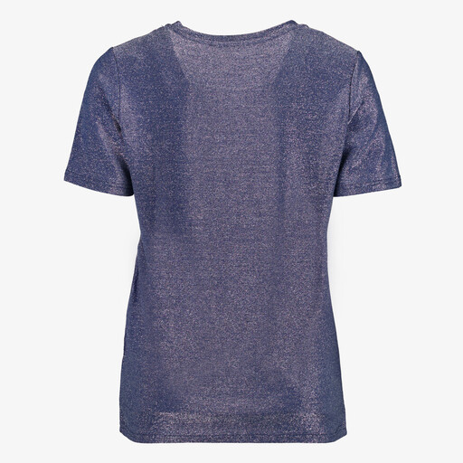 Dames top met glitters blauw