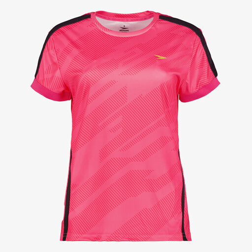 Dry dames voetbal T-shirt met print roze zwart