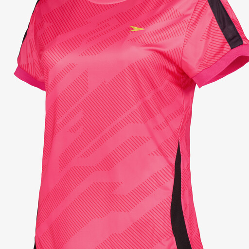 Dry dames voetbal T-shirt met print roze zwart