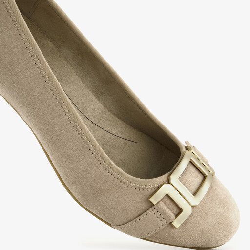 Dames pumps met H leest beige