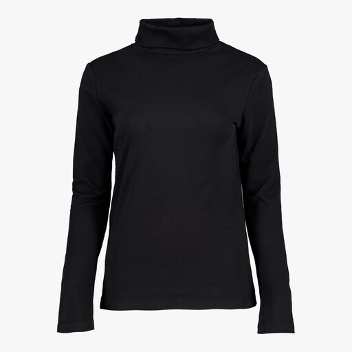 Dames skipully met rollneck zwart
