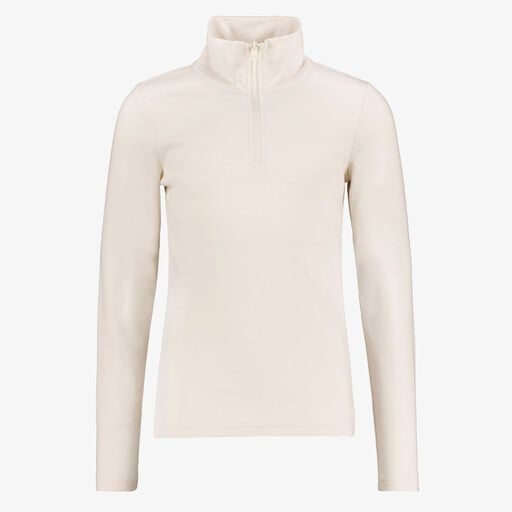 Kinder skipully met rits ecru