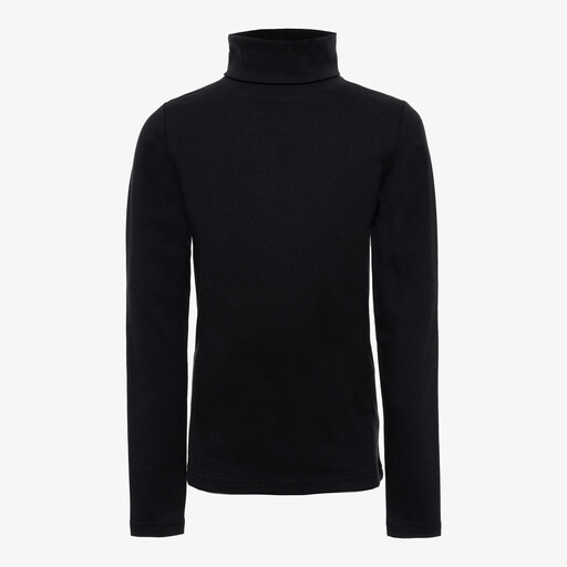 Kinder skipully met rollneck zwart