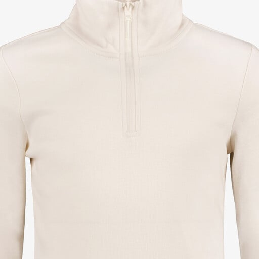 Kinder skipully met rits ecru