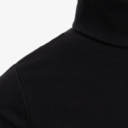 Kinder skipully met rollneck zwart