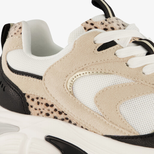 Dames dad sneakers luipaardprint beige