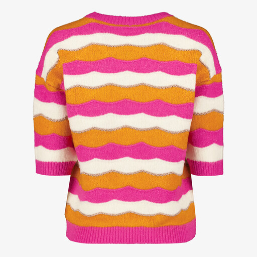 Twoday dames trui met strepen roze oranje