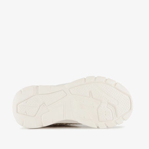 Meisjes sneakers met panterprint details beige goud