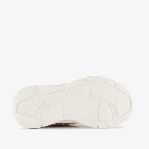 Meisjes sneakers met panterprint details beige goud