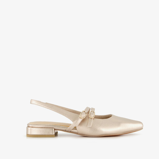 Slingbacks champagne goud