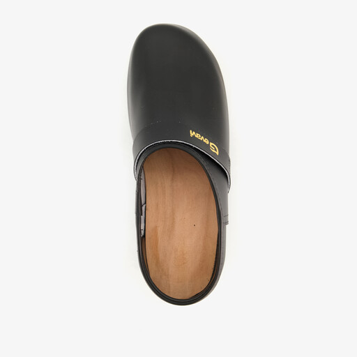 Boston leren klompen zwart