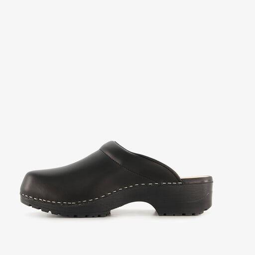 Miami leren klompen zwart