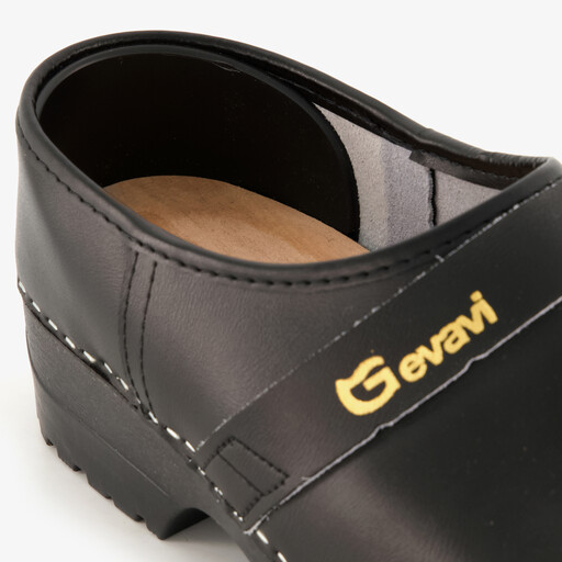 Boston leren klompen zwart