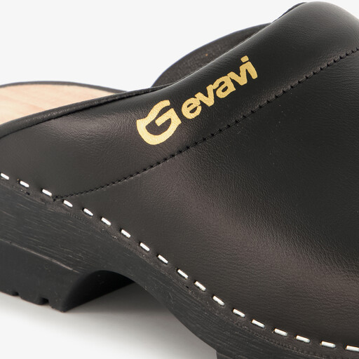 Miami leren klompen zwart